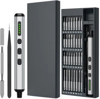 No Brand Avvitatore Elettrico Di Precisione 68 In 1, 200 Giri/minuto, Con 68 Punte, Leva, Luce Led E Pinzette, Kit Di Avvitatore Di Precisione Per LAssemblaggi