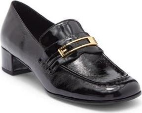 Jeffrey Campbell Book Smart Bit Loafer Pump in Black Crinkle Patent at Nordstrom Rack, Size 9