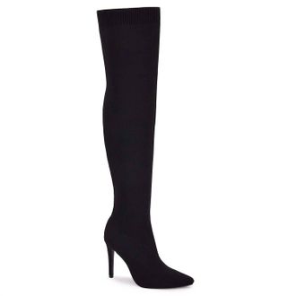 Andrea Womens Over The Knee Sock Boots In Black