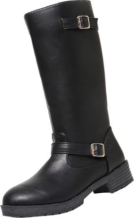 Generic Flat Ankle Boots Women Wide fit Suede Boots Women Fashion Thick Bottom Chunky Heel Womens Boots Breathable Fashion Round Head Chunky Heel Womens Black