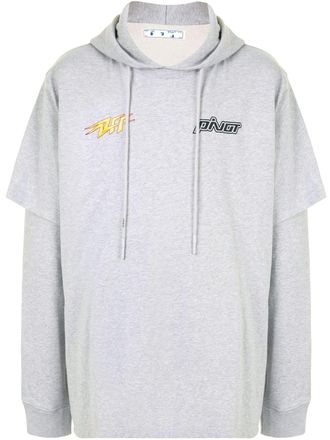 Off-white Pivot cotton hoodie - Grey
