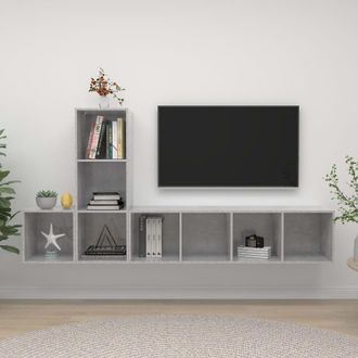 Berkfield Home 3 Piece TV Cabinet Set Concrete Grey Engineered Wood