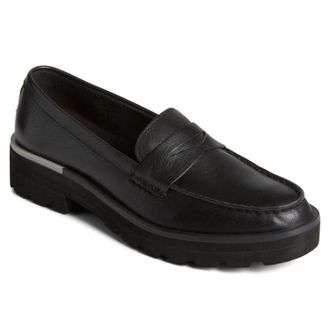 Sperry Top-Sider Chunky Penny Loafers Womens Black Leather Round Toe Slip On RHS4067