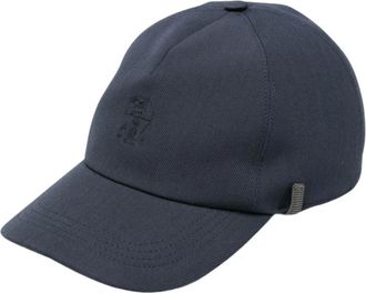 Brunello Cucinelli Katoenen Baseballpet - Dames - Accessoires - Blauw - Maat: S Katoen