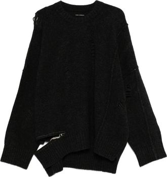 Isabel Benenato Distressed-detail Merino-blend Sweater