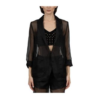 Forte_Forte Jassen, Dames, Zwart, L, Leer, My Jacket