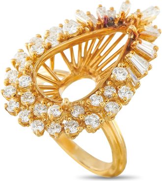 Luxury Bazaar 18K Yellow Gold 1.90ct Diamond Pear-Shape Mounting Ring MF07-082026