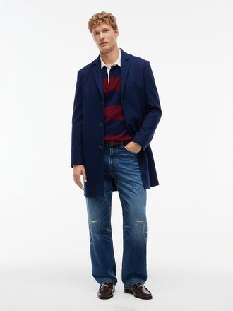 Tommy Hilfiger Mens Wool-Blend Casual Coat - Carbon Navy - XXXL