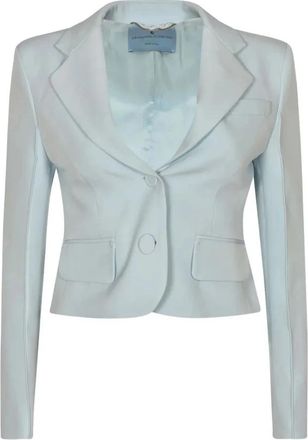 Ermanno Scervino Giacca Monopetto - Dames - Blazers - Blauw - M - Leer - Jassen