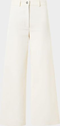 Akris Finn Cotton-Linen Gabardine Wide-Leg Pants