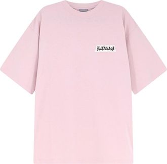 Balenciaga Camiseta Masking Tape - Tops - Mujer - Rosa - XS