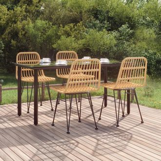 vidaXL Juego De Comedor De Jard&iacute;n 5 Piezas Rat&aacute;n Sint&eacute;tico Vidaxl