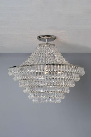 BHS Ivy Flush Ceiling Light in Metallic Silver