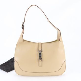 Gucci Jackie Beige Leather Shoulder Bag Tote Bag (Pre-Owned)