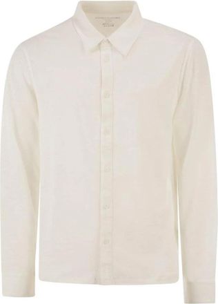 Majestic Filatures Lange Mouwen Button-Up Shirt - Heren - Casual Overhemden - Wit - S - Overhemden