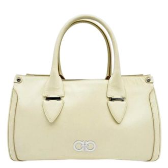 Ferragamo Pre-owned Gancini Tote Bag - Dames - Pre-owned - Beige - Maat: ONE Size Leer