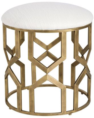 Uttermost Trellis Geometric Accent Stool
