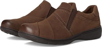 Clarks Carleigh Abby Womens Flat Shoes Mushroom Nubuck : 7.5 A - Narrow, Leather