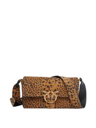 Pinko Leopard Suede Slouchy Bag