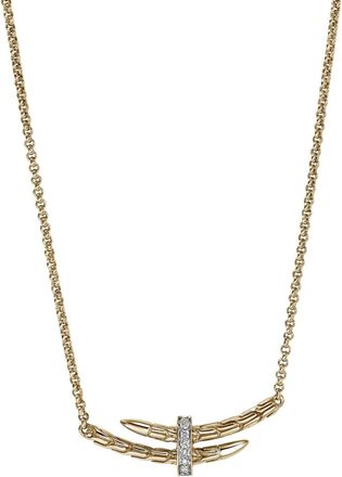 John Hardy Collana Spear Station in oro giallo 14 carati con diamanti