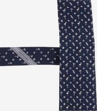 Ferragamo Mens Patterned Silk Tie - Navy Ties & Bow