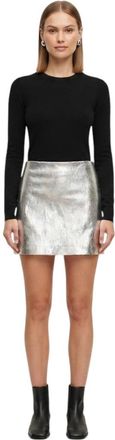 Msgm Silver Solid Above Knee Skirt