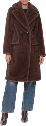 Avec Les Filles Double Breasted Faux Fur Coat