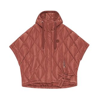 ottod'Ame Puffer Poncho - Dames - Jassen - Bruin - Maat: XS Poliester