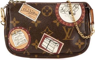 Louis Vuitton Borsa a mano Patch Mini Pochette Accessoires con monogramma 2008 - Marrone