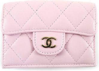 Chanel Matelasse Pink Leather Wallet (Tri-Fold) (Pre-Owned)