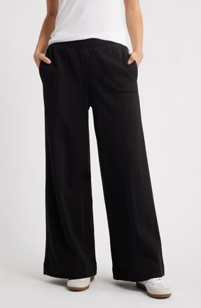 Wit & Wisdom Skyrise Pintuck Pleat Wide Leg Pants in Black at Nordstrom, Size X-Small
