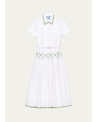 Prada Cotton Poplin A-Line Midi Dress