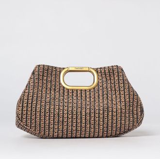 Twinset Borsa a mano Twinset in paglia jacquard bicolore