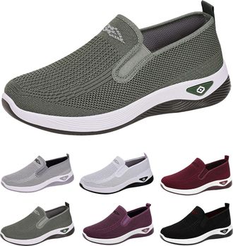 Generic Slip On Walking Shoes for Women Mesh Breathable Lightweight Casual Orthopedic Sneakers Ladies Wide Fit Orthopedic Trainers Non-Slip Comforble Walking 