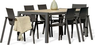 DCB Garden Venise - Conjunto De Comedor De Jard&iacute;n 6 Plazas Con Tablero Cer&aacute;mica Dcb Garden