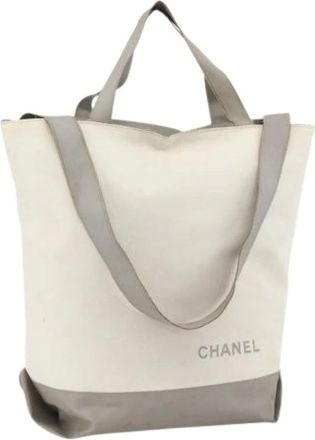 Chanel Pre-owned Tote Bags, female, White, Size: ONE SIZE Pre-owned Vintage Nylon Tote Bag