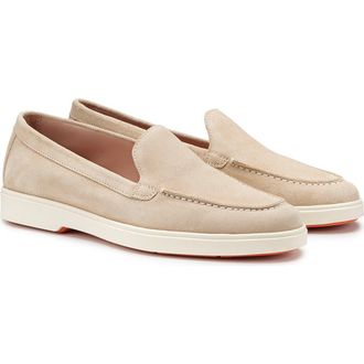 Santoni Womens suede loafer in Pink at Nordstrom, Size 10.5