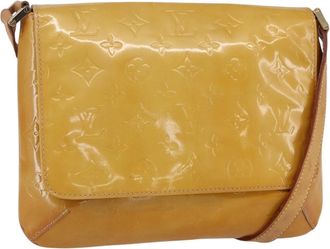 Louis Vuitton Thompson Street Monogram Vernis Beige Patent_Leather Handbag (Pre-Owned)