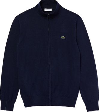 Lacoste Katoenen Trui met Col en Rits - Heren - Vesten met rits - Blauw - M - Katoen - Hoodies & sweatvesten