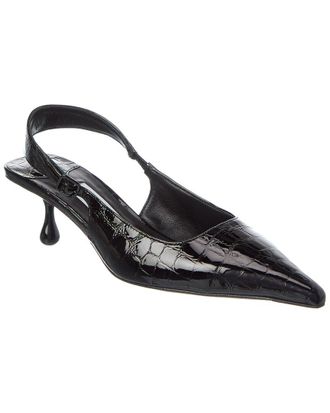 Jimmy Choo London Amel 50 Croc-Embossed Leather Slingback Pump