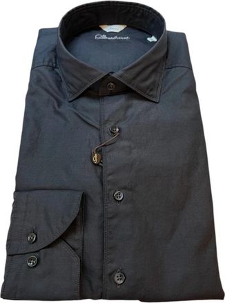 Stenstr&ouml;ms Grijze Slimline Twill Overhemd - Heren - Casual Overhemden - Grijs - S - Katoen - Overhemden
