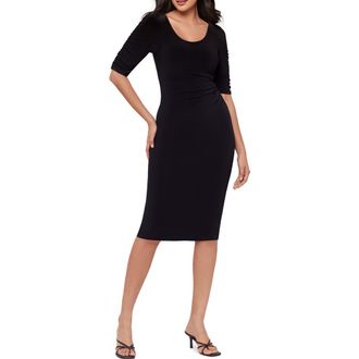 Miraclesuit Lumi Ruched Stretch Jersey Dress in Black at Nordstrom, Size X-Small