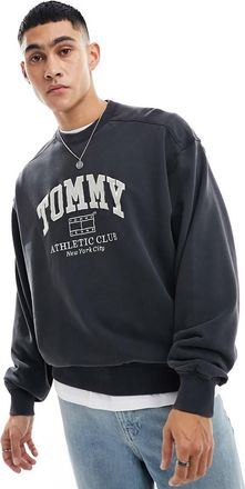 Tommy Jeans Felpa girocollo squadrata nera-Nero