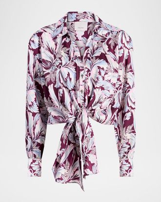 Cinq &agrave; Sept Marianna Tulip-Print Shirt