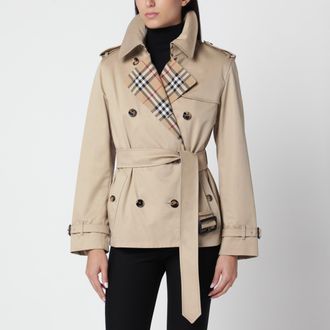 Burberry Honey beige cropped trench coat