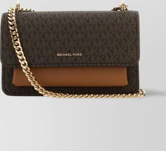 Michael Kors canvas and leather claire shoulder bag