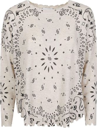 Kujten Mela Abba Bandana Scalloped Cashmere Sweater