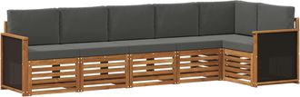 vidaXL Conjunto De Sof&aacute;s De Exterior 5 Uds. Natural Y Antracita Vidaxl