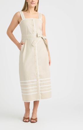 Ellen Tracy Womens Ric Rac Midi Dress