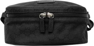 Gucci Pre-owned Belt Bags, male, Black, Size: ONE SIZE Pre-owned GG Nylon Leather Belt Bag